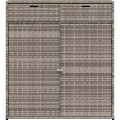 vidaXL - Tuinkast 105x55x113 cm poly rattan grijs tuin kast kastje buiten