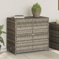 vidaXL - Tuinkast 83x45x76 cm poly rattan grijs tuin kast kastje buiten