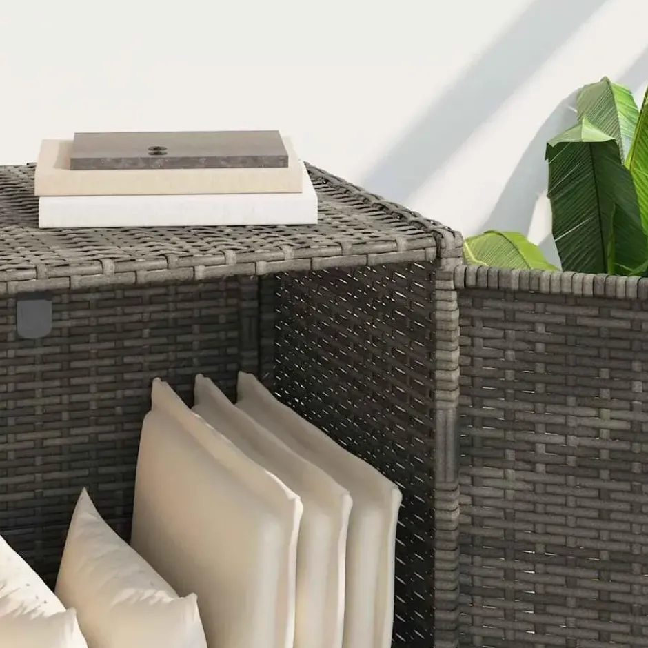 vidaXL - Tuinkast 83x45x76 cm poly rattan grijs tuin kast kastje buiten