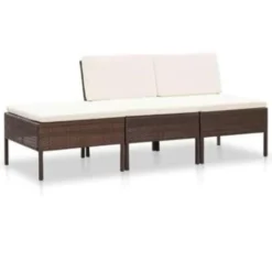 vidaXL - Tuin Loungeset - Bruin - Poly rattan