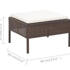 vidaXL - Tuin Loungeset - Bruin - Poly rattan