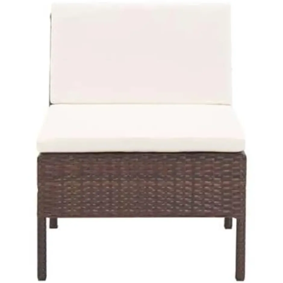 vidaXL - Tuin Loungeset - Bruin - Poly rattan