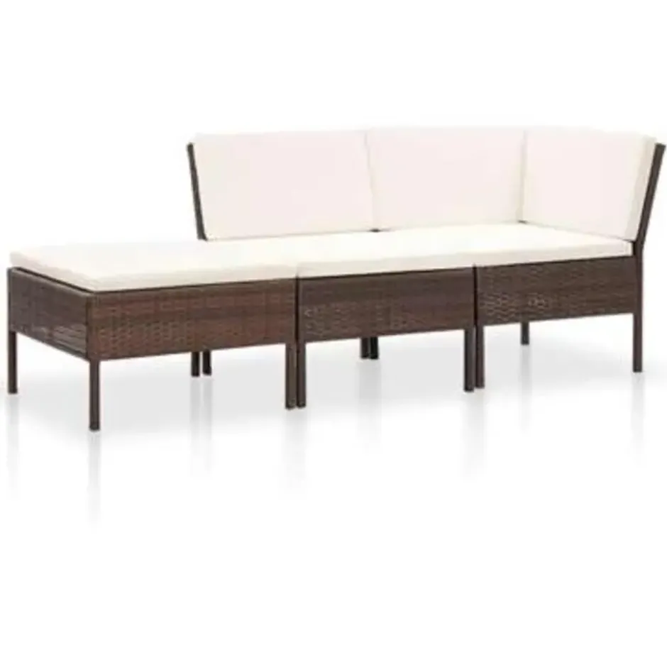 vidaXL - Tuin Loungeset - Bruin - Poly rattan