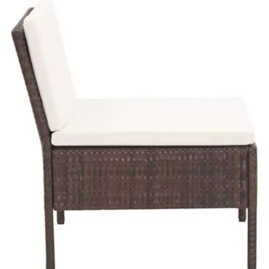vidaXL - Tuin Loungeset - Bruin - Poly rattan