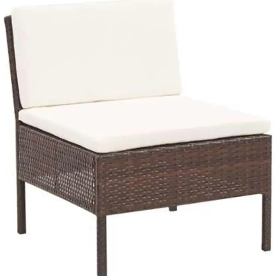 vidaXL - Tuin Loungeset - Bruin - Poly rattan