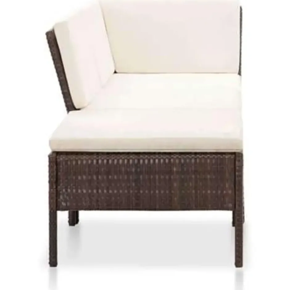 vidaXL - Tuin Loungeset - Bruin - Poly rattan