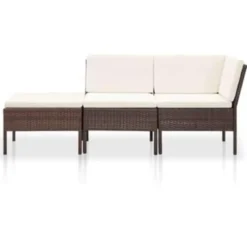 vidaXL - Tuin Loungeset - Bruin - Poly rattan