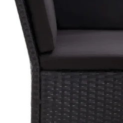 vidaXL - Tuin Loungeset - Zwart - Poly rattan