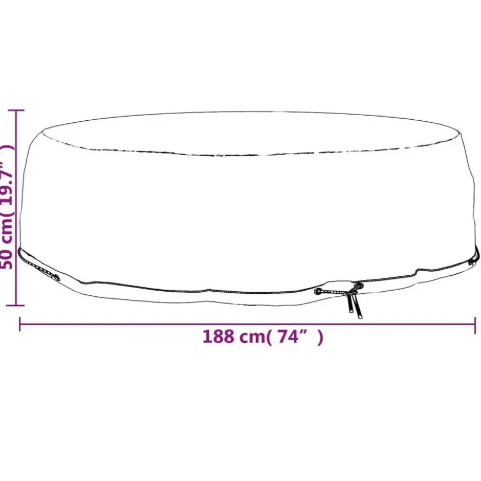 vidaXL - Tuinmeubelhoes eilandlounge 8 oogjes rond Ø 188x50 cm tuinmeubelhoes