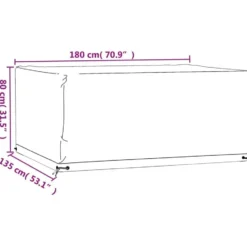vidaXL - Tuinmeubelhoes met 8 oogjes rechthoekig 180x135x80 cm tuinmeubel hoes