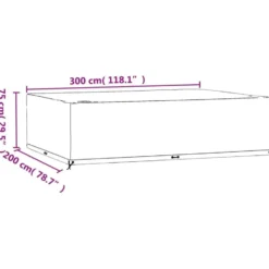 vidaXL - Tuinmeubelhoes met 16 oogjes rechthoekig 300x200x75 cm tuinmeubel hoes