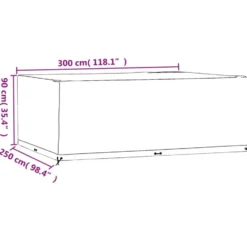 vidaXL - Tuinmeubelhoes met 16 oogjes rechthoekig 300x250x90 cm tuinmeubel hoes