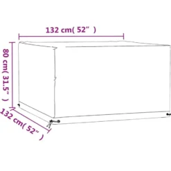vidaXL - Tuinmeubelhoes met 8 oogjes vierkant 132x132x80 cm tuinmeubel hoes
