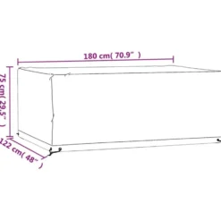 vidaXL - Tuinmeubelhoes met 8 oogjes rechthoekig 180x122x75 cm tuinmeubel hoes