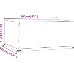 vidaXL - Tuinmeubelhoes met 8 oogjes rechthoekig 160x120x75 cm tuinmeubel hoes