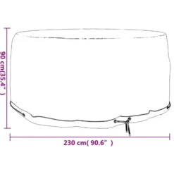 vidaXL - Tuinmeubelhoes met 10 oogjes rond Ø 230x90 cm tuinmeubel hoes