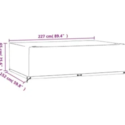 vidaXL - Tuinmeubelhoes met 12 oogjes rechthoekig 227x152x65 cm tuinmeubel hoes