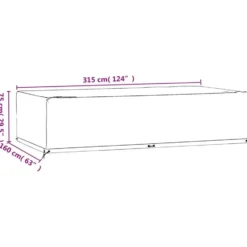 vidaXL - Tuinmeubelhoes met 12 oogjes rechthoekig 315x160x75 cm tuinmeubel hoes