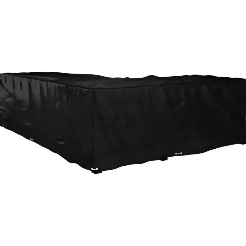 vidaXL - Tuinmeubelhoezen met 18 oogjes L-vormig 220x285x80 cm loungeset hoes