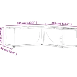 vidaXL - Tuinmeubelhoezen met 16 oogjes L-vormig 285x285x90 cm loungeset hoes