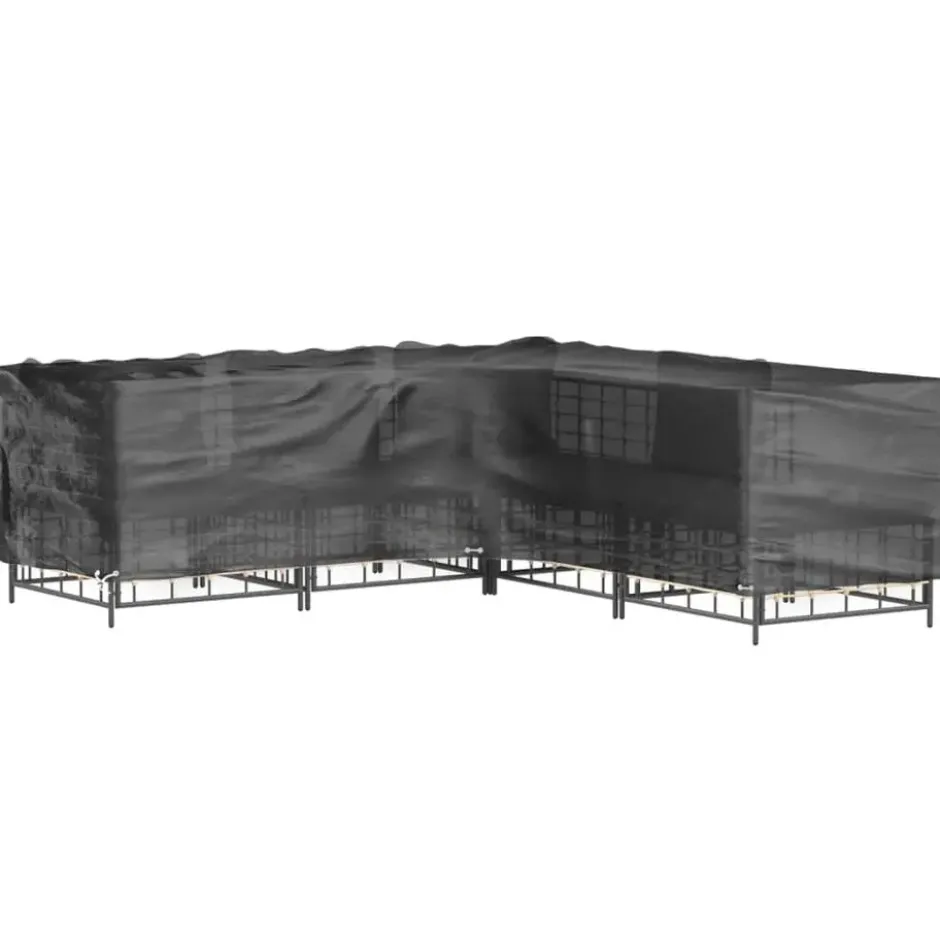 vidaXL - Tuinmeubelhoezen met 16 oogjes L-vormig 285x285x90 cm loungeset hoes