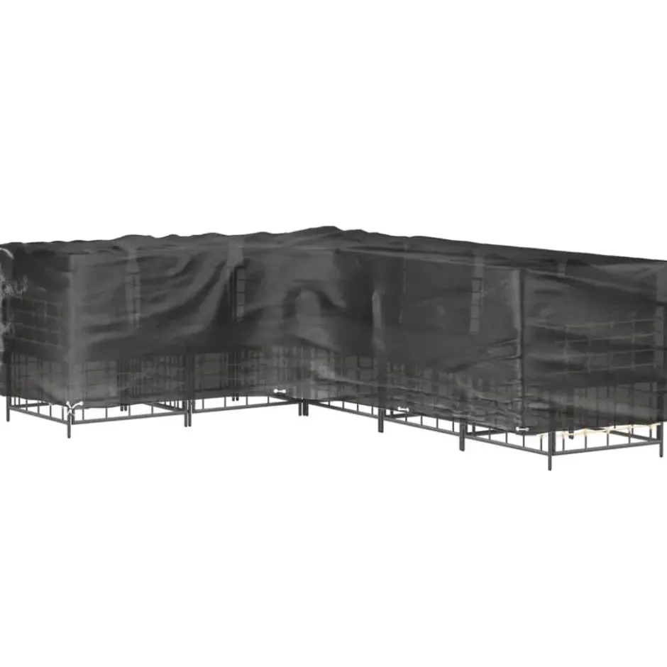 vidaXL - Tuinmeubelhoezen met 18 oogjes L-vormig 285x220x80 cm loungeset hoes