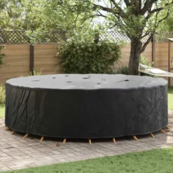 vidaXL - Tuinmeubelhoezen - 320x320x71 cm - Zwart - 420D Stof