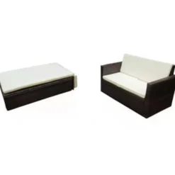 vidaXL - Tuinmeubelset - Bruin - Poly rattan