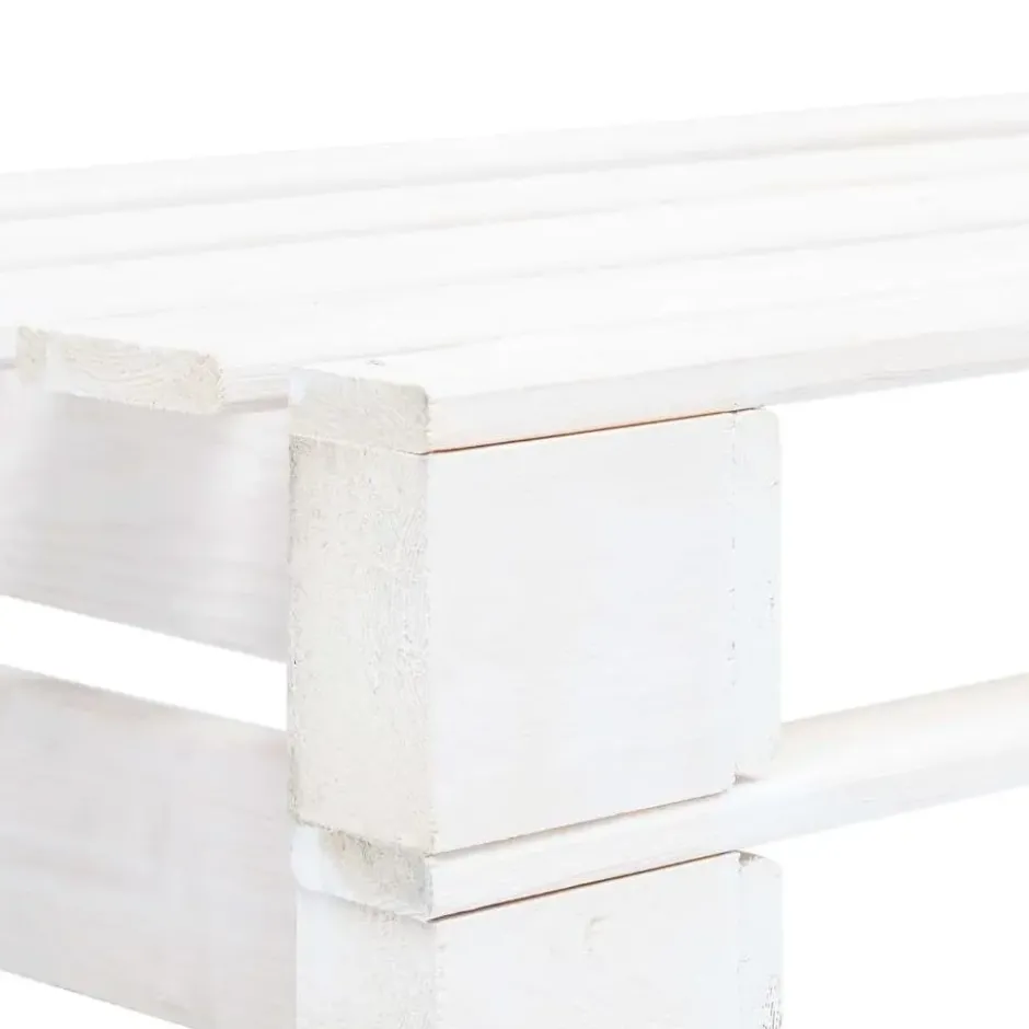 vidaXL - Tuinmiddenbank pallet - Wit - Grenenhout