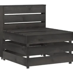 vidaXL - Tuinmiddenbank pallet - Grijs - Geïmpregneerd grenenhout - 60x70x66 cm