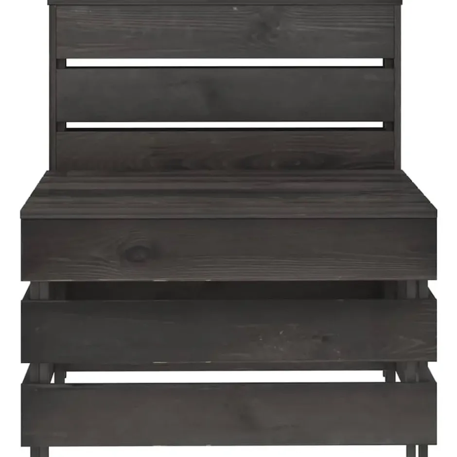 vidaXL - Tuinmiddenbank pallet - Grijs - Geïmpregneerd grenenhout - 60x70x66 cm