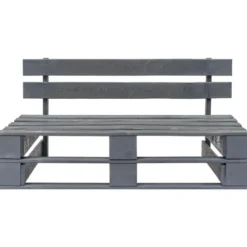 vidaXL - Tuinmiddenbank pallet - Grijs - Grenenhout