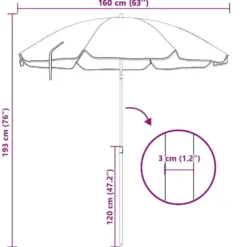 vidaXL - Tuinparasol - Beige - Polyester