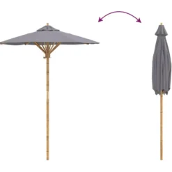 vidaXL - Tuinparasol - Grijs - Bamboe