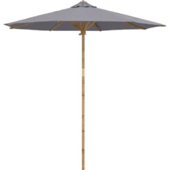 vidaXL - Tuinparasol - Grijs - Bamboe