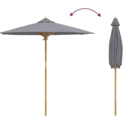 vidaXL - Tuinparasol - Grijs - Bamboe