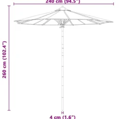 vidaXL - Tuinparasol - Wit - Bamboe
