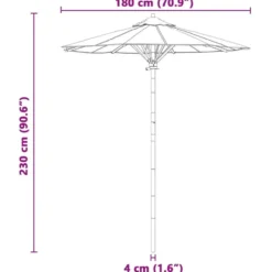 vidaXL - Tuinparasol - Wit - Bamboe