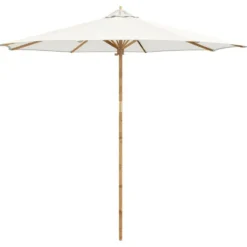 vidaXL - Tuinparasol - Wit - Bamboe