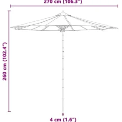 vidaXL - Tuinparasol - Wit - Bamboe