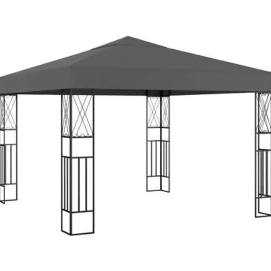 vidaXL - Tuinpaviljoen - Antraciet - Stof - 3 x 3 m