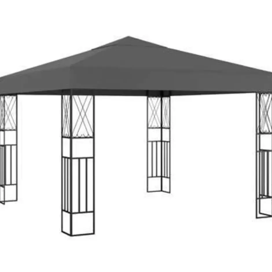 vidaXL - Tuinpaviljoen - Antraciet - Stof - 3 x 3 m