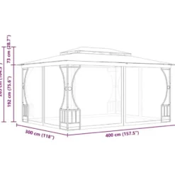 vidaXL - Tuinpaviljoen - Antraciet - Stof