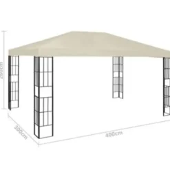 vidaXL - Tuinpaviljoen - Crème - Stof - 3 x 4 m