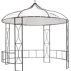 vidaXL - Tuinpaviljoen - Wit - Stof