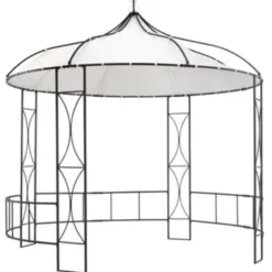 vidaXL - Tuinpaviljoen - Wit - Stof
