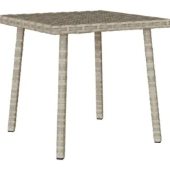 vidaXL - Tuin Salontafel - Grijs - Poly rattan - 40 x 40 x 37 cm
