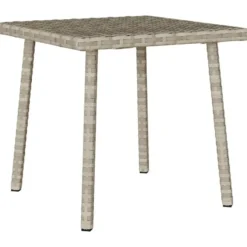 vidaXL - Tuin Salontafel - Grijs - Poly rattan - 40 x 40 x 37 cm