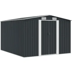 vidaXL - Tuinschuur - Antraciet - Staal - 257 x 298 x 178 cm