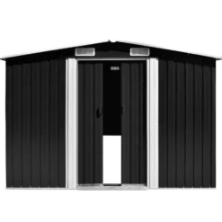 vidaXL - Tuinschuur - Antraciet - Staal - 257 x 298 x 178 cm